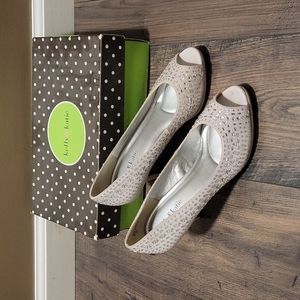 Silver Sequin Heels